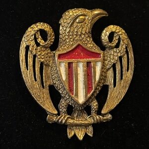 Vintage Patriotic Military Support Eagle Brooch